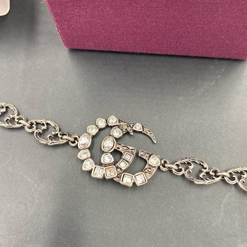 SOLD!!!!!! Authentic Gucci double G Crystal bracelet made in Italy - Picture 2 of 8